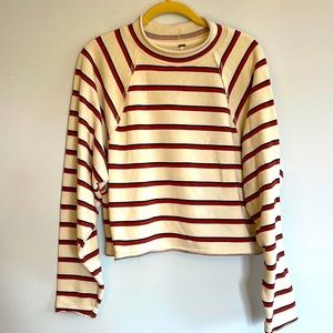 Free People Striped Cropped Sweatshirt